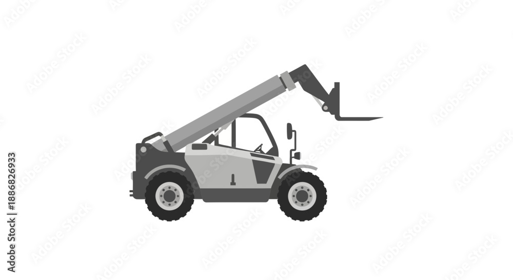 Naklejka premium Powerful Telescopic Handler Vehicle Essential For Construction And Industrial Material Handling