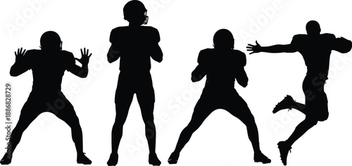 Collection of professional snowboarder silhouettes featuring various extreme winter sports poses including jumping carving and sliding on mountain slopes isolated on white background