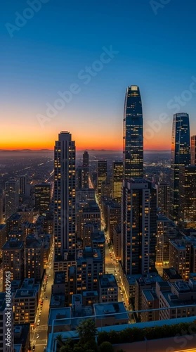 Wallpaper Mural City Skyline at Dusk with Skyscrapers. Torontodigital.ca
