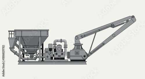 Robust Concrete Pump Machine Illustration For Heavy Construction Projects Site Equipment Industry
