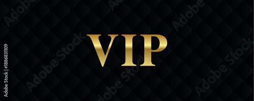 vip golden text on dark luxury background vector illustration