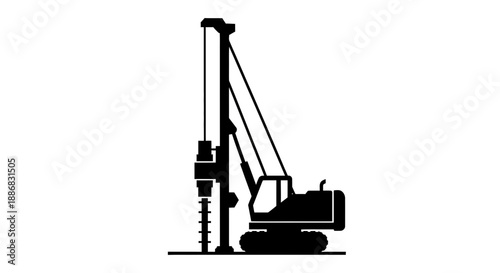 Robust Foundation Drilling Rig Symbol For Heavy Engineering Site Applications