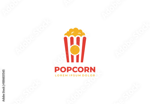 Pop corn concept logo design for your branding and identity