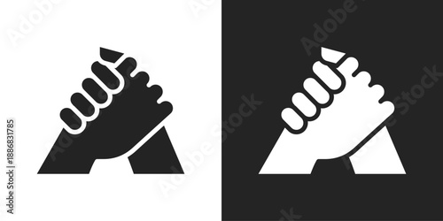 Mutual Aid Icon In Black And White Glyph Style