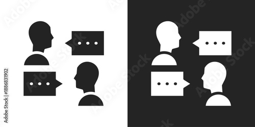 Consultation Icon In Black And White Glyph Style