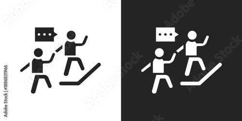 Mentorship Icon In Black And White Glyph Style