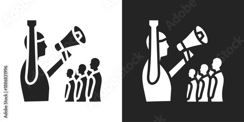 Compassion Icon In Black And White Glyph Style