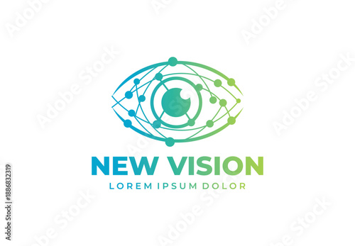 New eye vision concept logo design for your branding and identity