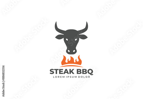 Beef steak bbq concept logo design for your branding and identity