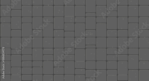 Seamless Dark Gray Cobblestone Pavement Texture Background Pattern For Digital Design Assets