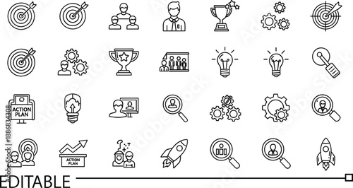 Business strategy and planning with people targets and gears