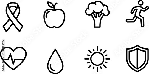 Cancer Prevention Icons for National Cancer Prevention Month