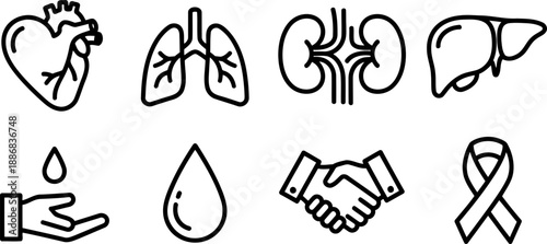 Organ donation icons for National Donor Day awareness campaign