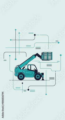 Smart Industrial Machine Operating Efficiently In A Connected Digital System Environment