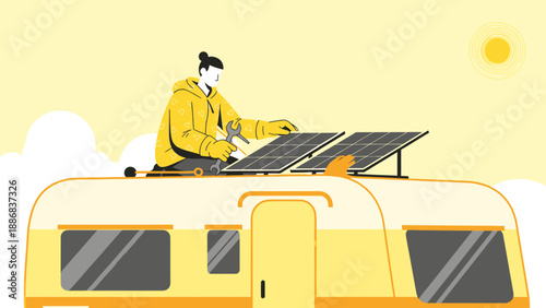Solar Panel Installation On Rv For Sustainable Travel And Energy Conservation