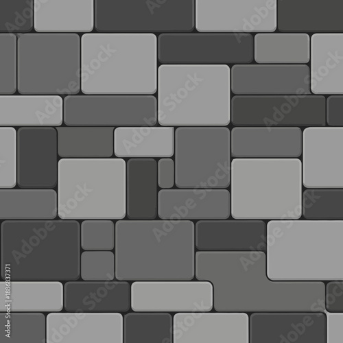 Stylish Geometric Grey Stone Block Seamless Tile Pattern For Modern Architectural Backgrounds