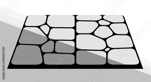 Stylish Grayscale Stone Pavement Design With Distinct Shadows Illustrating Depth And Texture