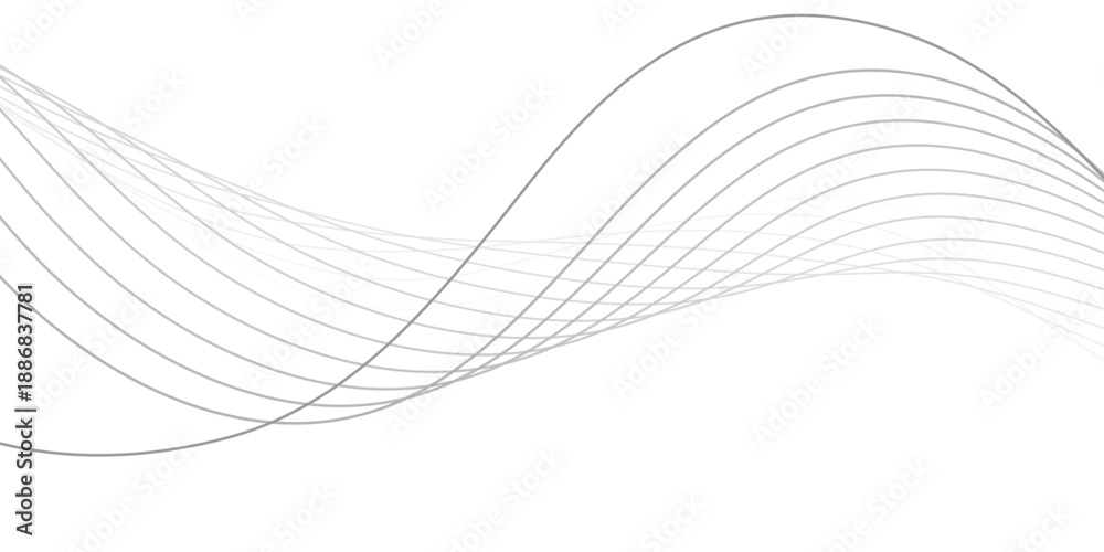 Fototapeta premium Subtle Grayscale Curved Line Waves For Minimal Design Projects