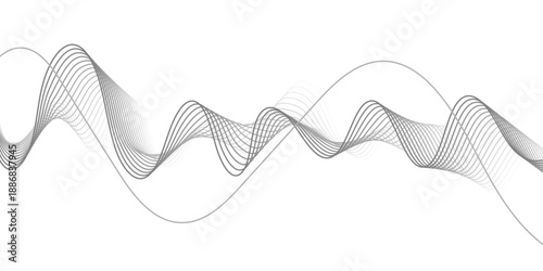 Smooth Grayscale Wave Lines Background For Contemporary Graphics