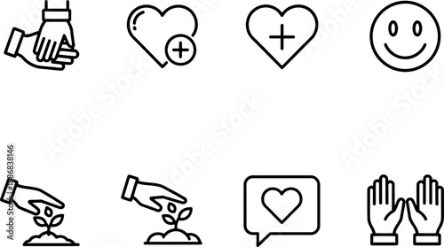 Random Acts of Kindness Week icons set