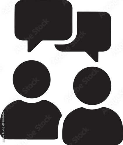 People communication bubble icon vector for chat, messaging, teamwork and social interaction. EPS file.