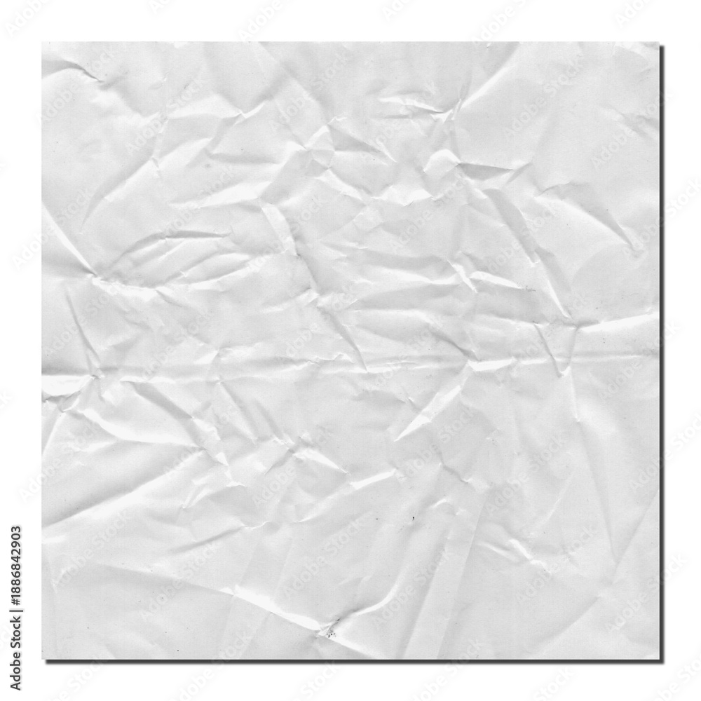 Fototapeta premium Abstract crumpled white paper texture with shadow effect, ideal for graphic design and presentation backgrounds