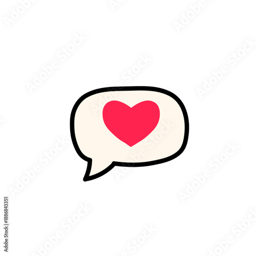Love Message Icon. Bubble Message Icon Vector. Valentine Day Symbol. Chat Bubble Icon.