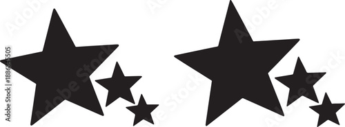 Black Star Shapes in a Cluster Arrangement on a White Background also transparent background stars