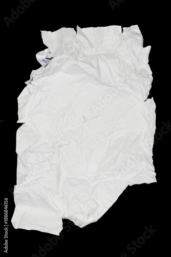 White paper wrinkled poster template ,blank glued creased paper sheet mockup.white poster mockup on wall. empty paper mockup. Isolated on black background