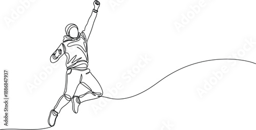 Happy Person Jumping for Joy Success Celebration and Achievement Concept Vector Illustration Minimalist Style