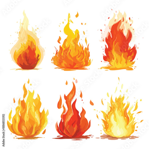 fire flames set