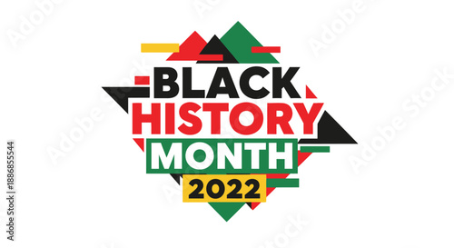 Graphic Black History Month 2022 Text Design with African American Flag Colors