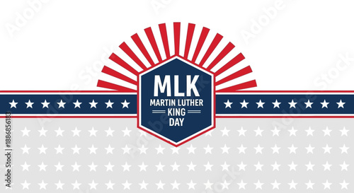 Modern Graphic Design for Martin Luther King Day with Stars and Stripes Motif