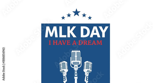 MLK Day I Have a Dream Vintage Microphones and Stars Graphic