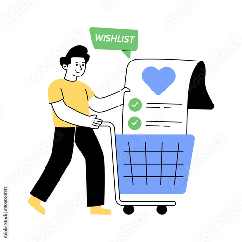 Perfect style illustration of wishlist