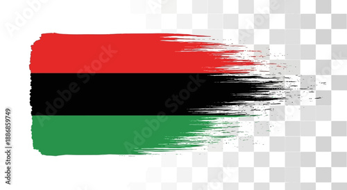 Pan-African Flag Brush Stroke Effect on Transparent Background - Generative Art