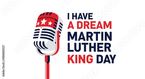 Vintage Microphone with "I Have a Dream" text for Martin Luther King Jr. Day celebration
