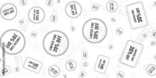 Limited Time 20% Off and 30% Off Sale Announcements - White Background Pattern