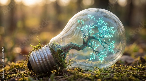 A tree thrives within a glo...