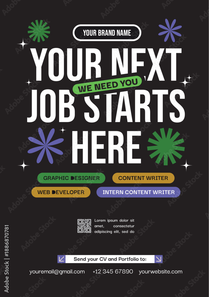 Fototapeta premium We Are Hiring Flyer