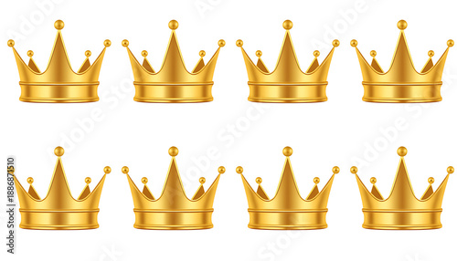 Foto gold crowns on white background transparent background