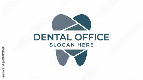 Modern Geometric Dental Logo. Abstract tooth icon design template for dentist, clinic, oral health, and healthcare branding identity.