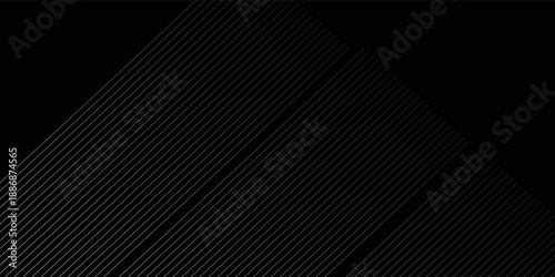 Black background with shiny diagonal lines wallpaper, Black and grey metallic abstract tech geometric linear background. eps10