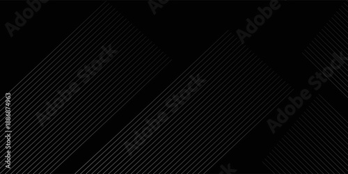 Black background with shiny diagonal lines wallpaper, Black and grey metallic abstract tech geometric linear background.