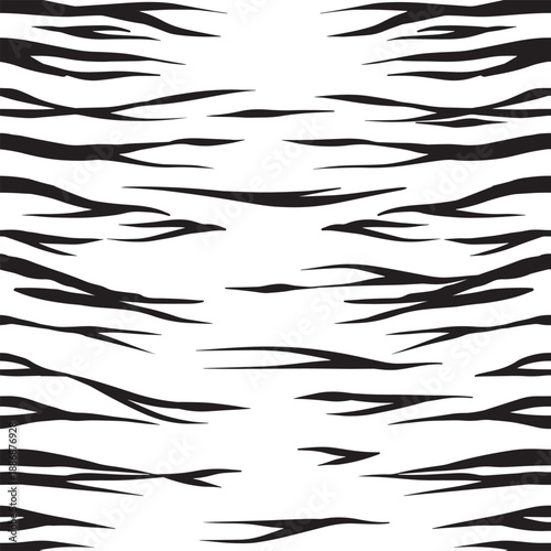 Tiger skin fur seamless pattern for fabric, clothing textile. Cute Hand drawn design with repeatable elements