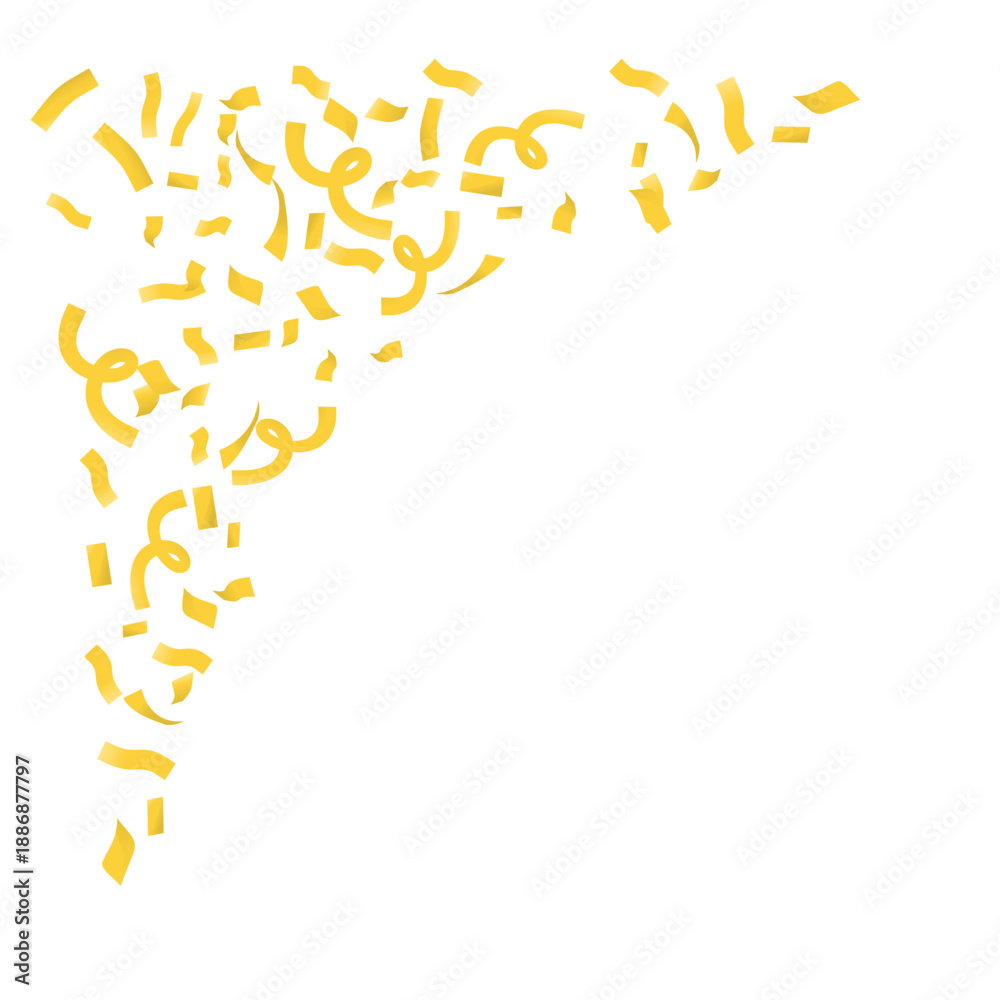 Fototapeta premium New Year Gold Confetti Corner Border