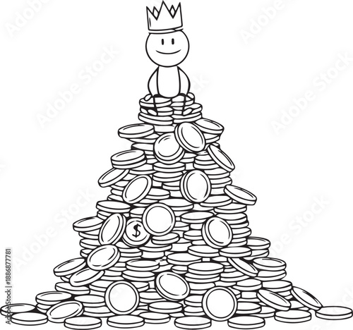 Minimalist Stick Figure Business Concept Collection, Simple Line Art Character Illustrations for Presentations and Social Media