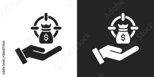 Incentive Icon In Black And White Glyph Style
