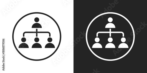 Organization Icon In Black And White Glyph Style