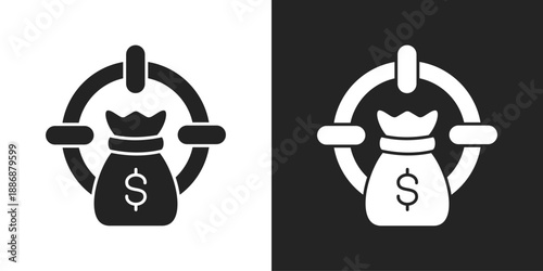 Incentive Icon In Black And White Glyph Style